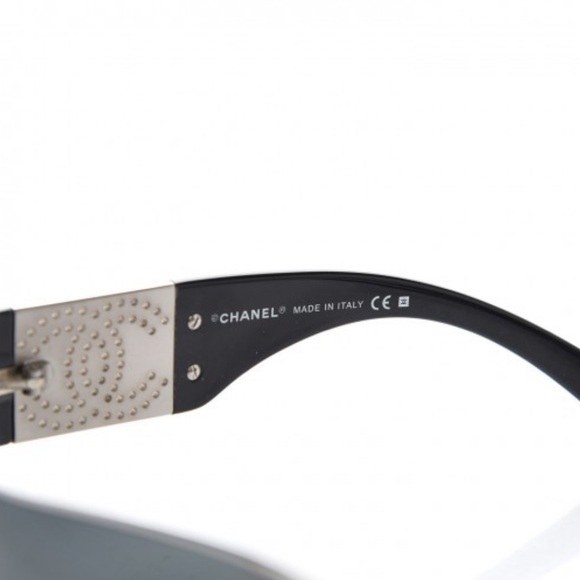 CHANEL Unisex Black Tint Metal Frame CC Logo Wrap Aviator Sunglasses 4154 - Picture 7 of 8